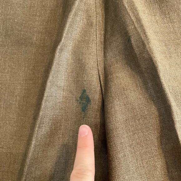 Vintage US Army 50s Olive Drab Green Button Fly High Waist Wide Leg Pants 25x27 - Picture 7 of 16